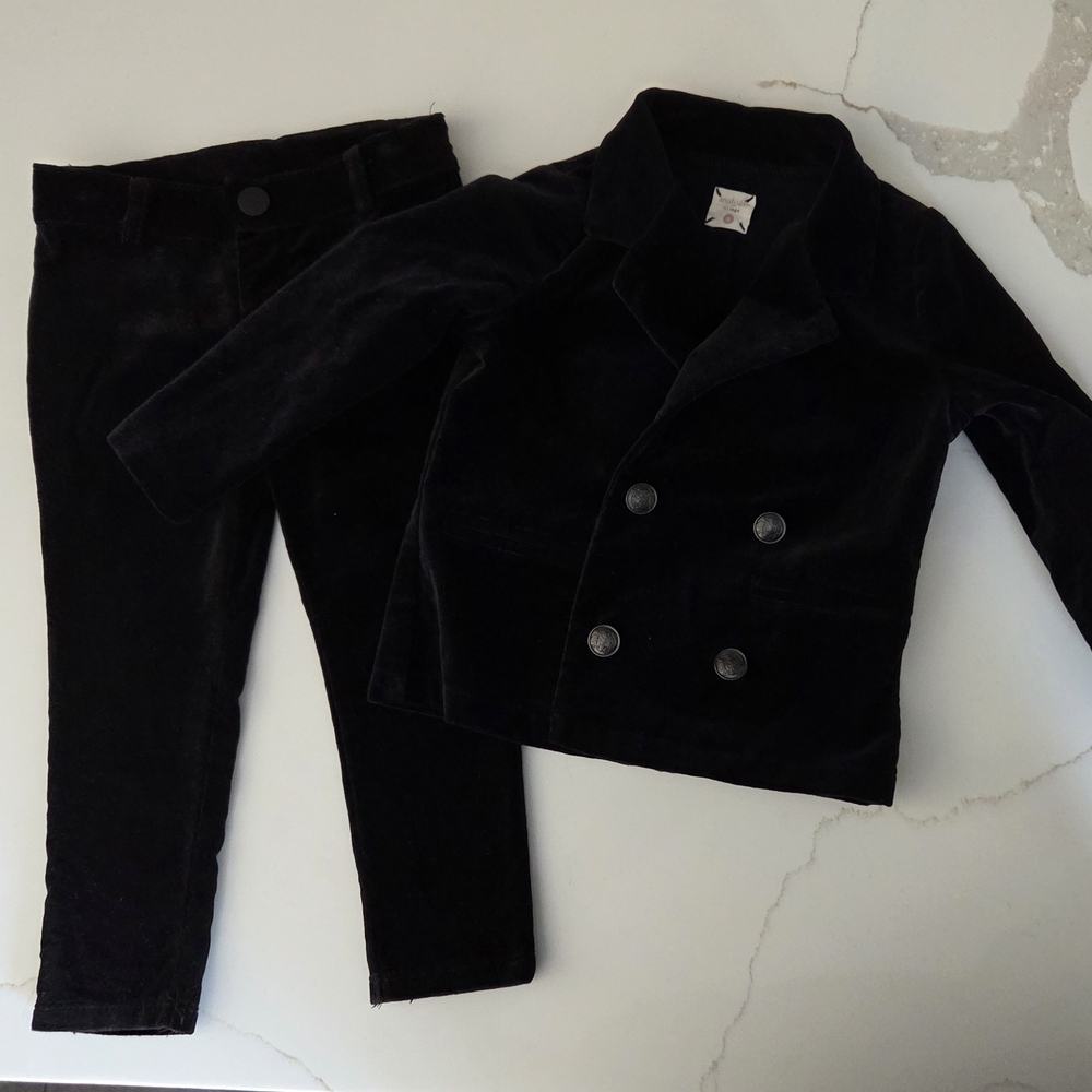 Elegant Kids Black Blazer and Pants Set
